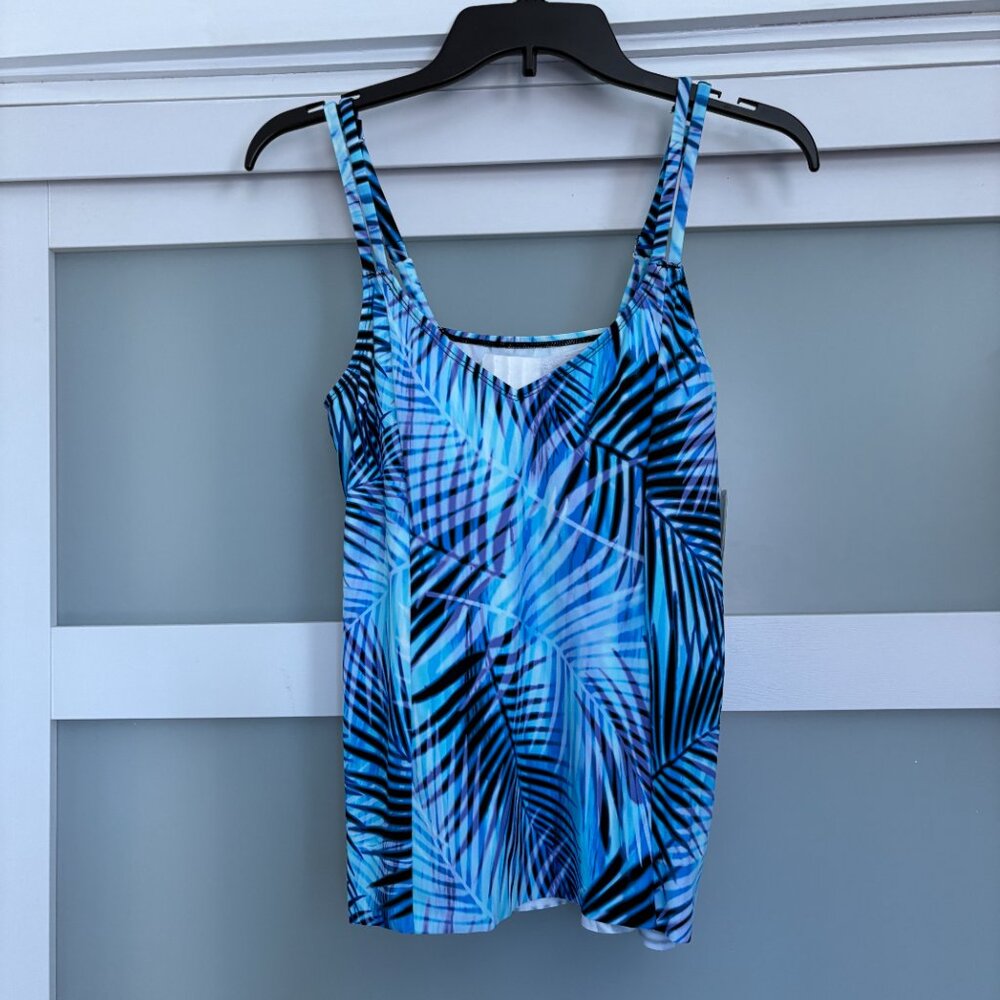 SWIM SOULTIONS Junior Leaf Princess Tankini swimsuit top sz 8 NEW